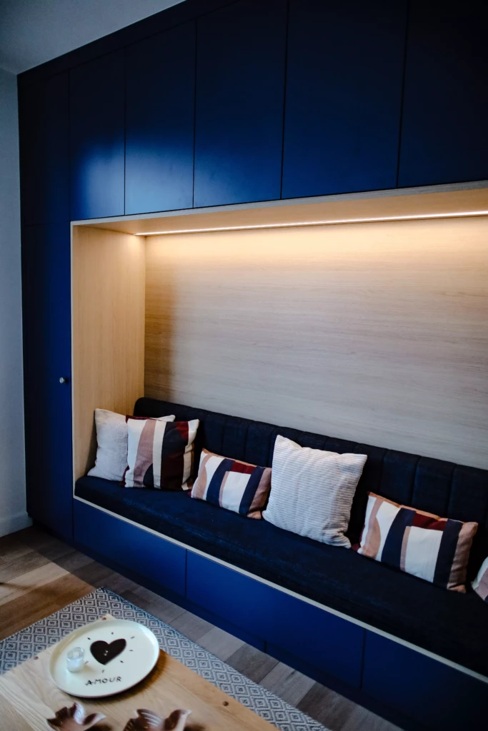 Banquette sur mesure et rangements intégrés Marcq en Baroeul